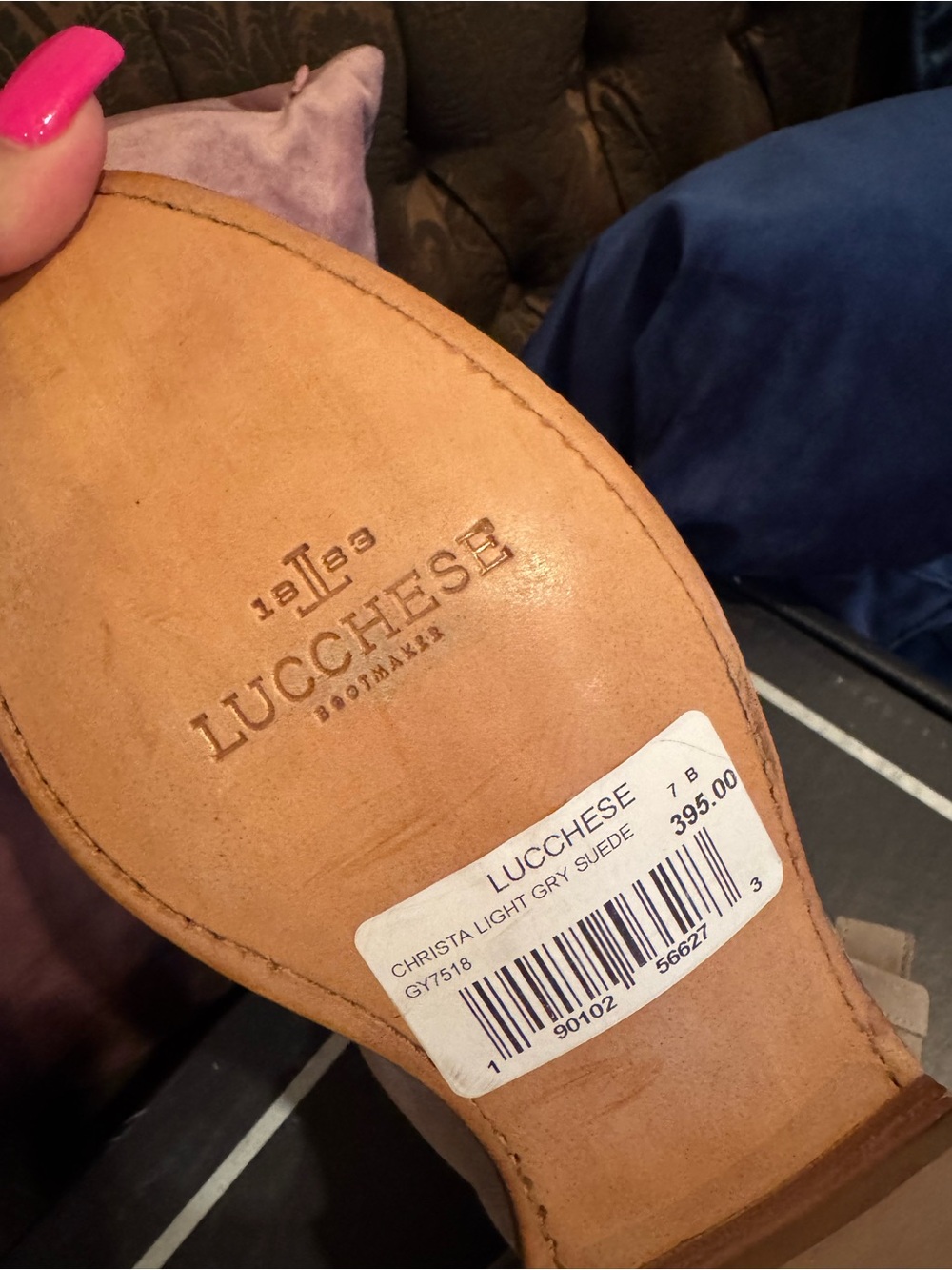Lucchese CHRISTA LIGHT GRY SUEDE - Picture 9 of 10